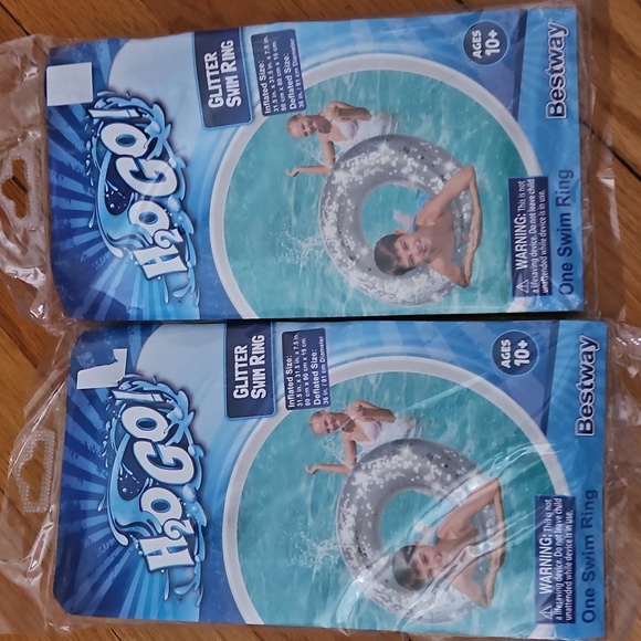 Pool/Swim Set: 2 Inflatable Swim Rings, Splash Catcher Game, & 12 Dive Rings NWT - Picture 2 of 6